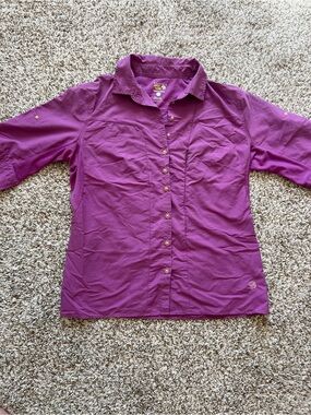 Mountain Hardwear Purple Hiking Button Down Shirt Sz 10
